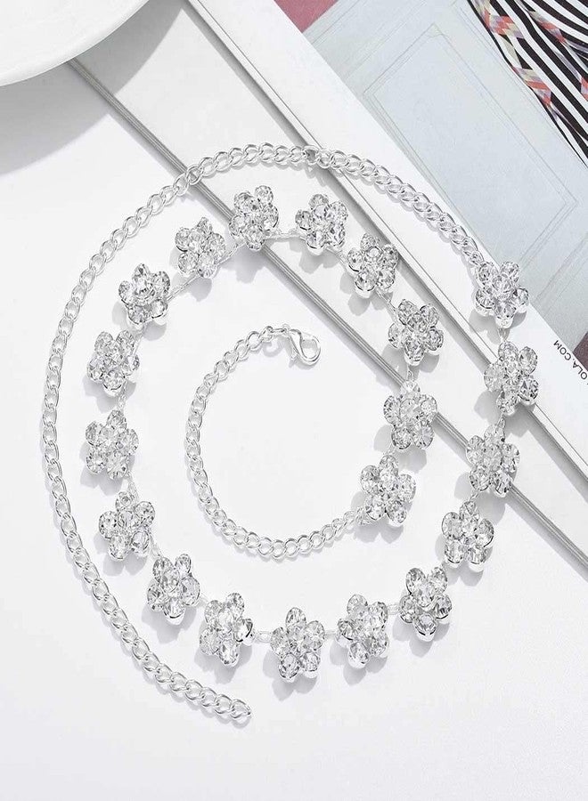 Outyua Head Pieces Bride Wedding Head Chain Flower Designs Fashion Hair Chain Jewelry Headpieces Headdress Halloween Costume Head Accessories for Women - Image 4